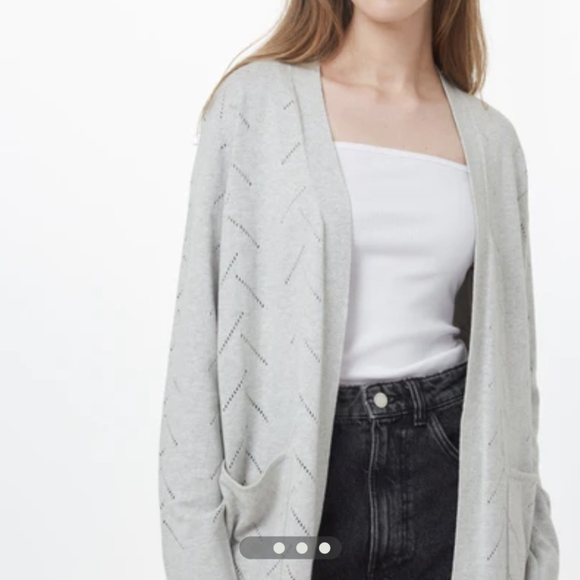 Tentree║Highline Cotton Tourmaline Blue Tree Stitch Cardigan║Size S - Picture 2 of 6